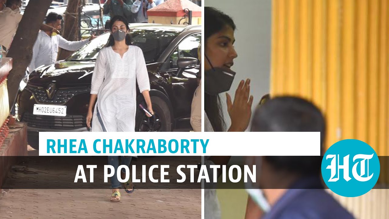 Watch: Day after bail, Rhea Chakraborty marks her presence at police station