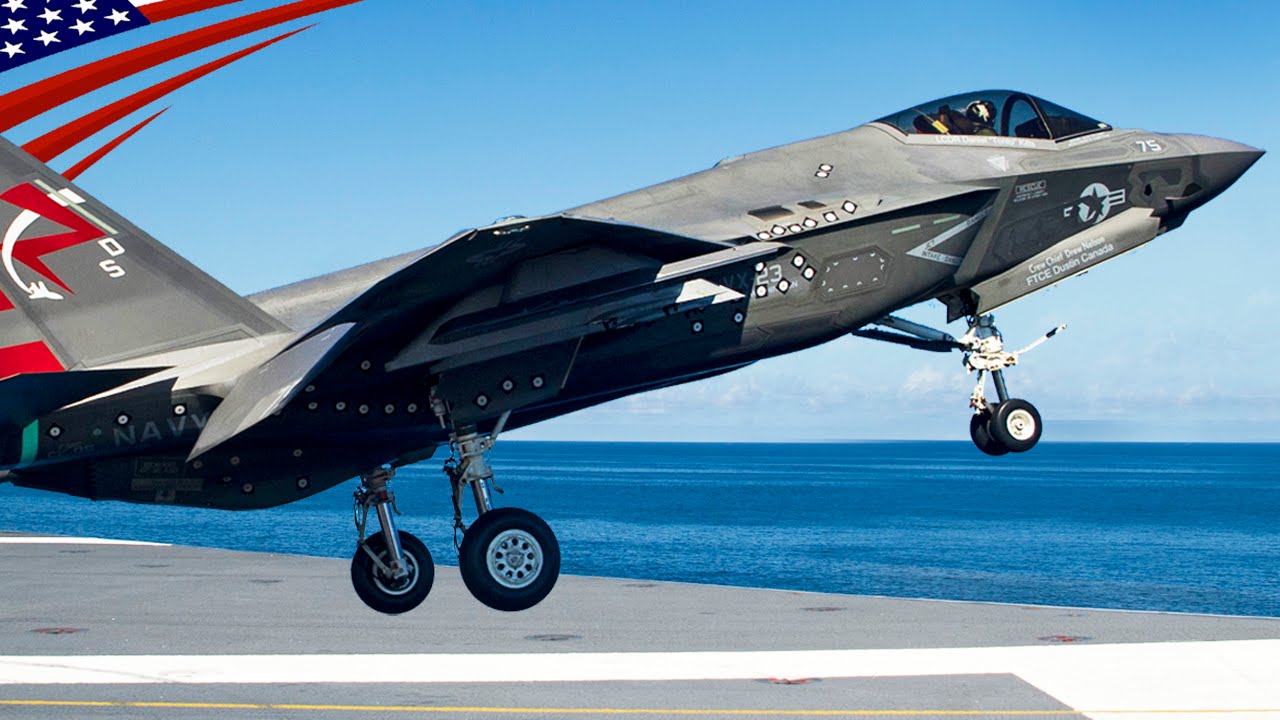 F-35C Carrier Variant Catapult Launch & Landing on US Navy Supercarrier - F-35C戦闘機(空母艦載機) カタパルト発艦と着艦