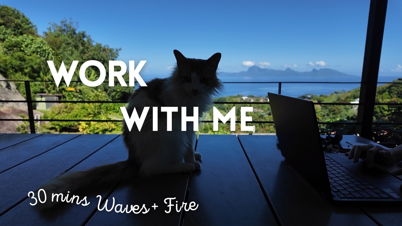 STOP SCROLLING & WORK WITH ME 30 MINS 🌊 Relaxing Waves + Fire  💪 no music  / Entrepreneur