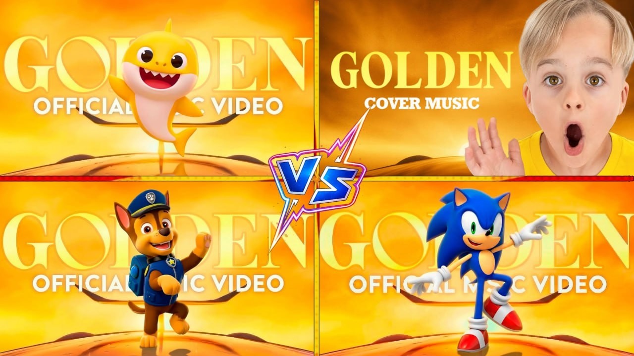 vlad and niki🆚sonic🆚baby shark🆚paw patrol    Golden x music cower battle#15