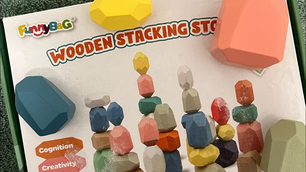 ASMR: Wooden Stacking Stones with Colours and Counting 🪨 [Whispered] [LoFi]