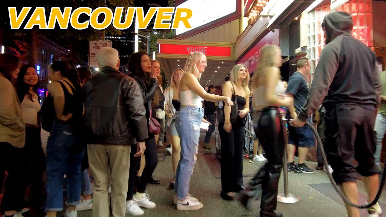 Vancouver's Nightlife | Walk, Stroll, Dance, Drink, and Dine in Downtown Vancouver Canada 4K