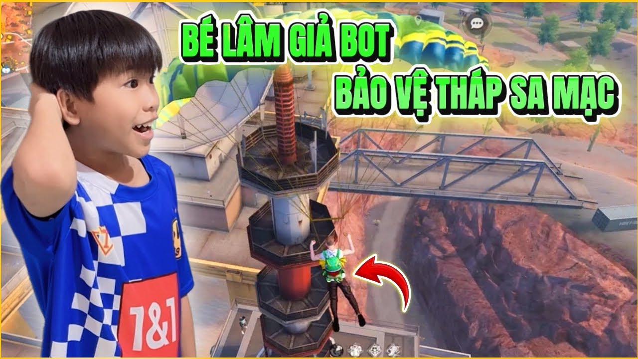 Thử Thách Giả Bot Bảo Vệ Nóc Tháp Sa Mạc, Bé Lâm Làm Trùm Cả Map ???