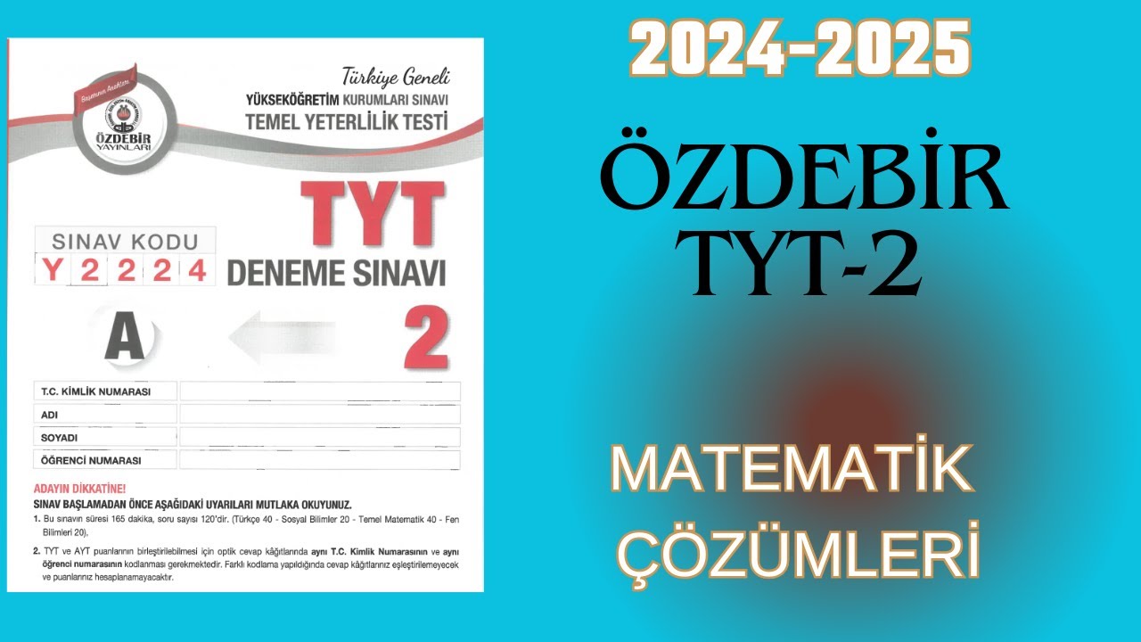 ÖZDEBİR TYT-2 MATEMATİK ÇÖZÜMLERİ (1-40)