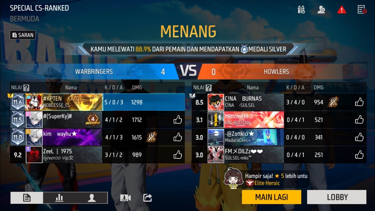 Gameplay CS Rank | Gak Kasih Team Lawan Nafas | Gas Terus Sampai BOOYAH | Skor 4 - 0 🙏