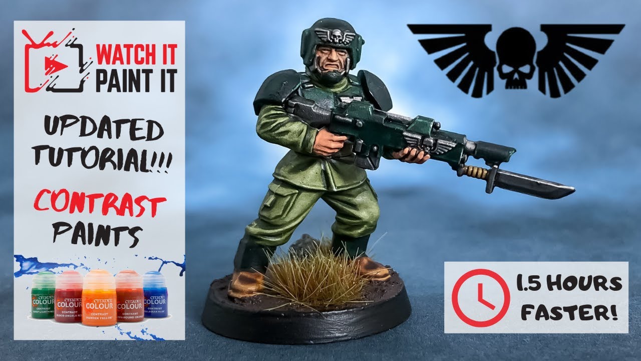 Warhammer 40K - Updated Tutorial using Contrast Paints - Painting Astra Militarum (Imperial Guard)