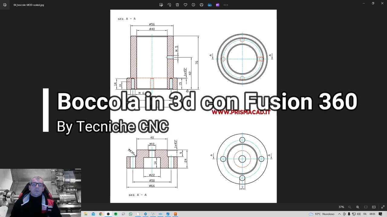 Disegnamo una boccola in 3d con Fusion 360