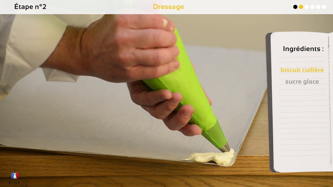 Extrait EISF | Dressage du biscuit à la cuillère : cartouchière et disque