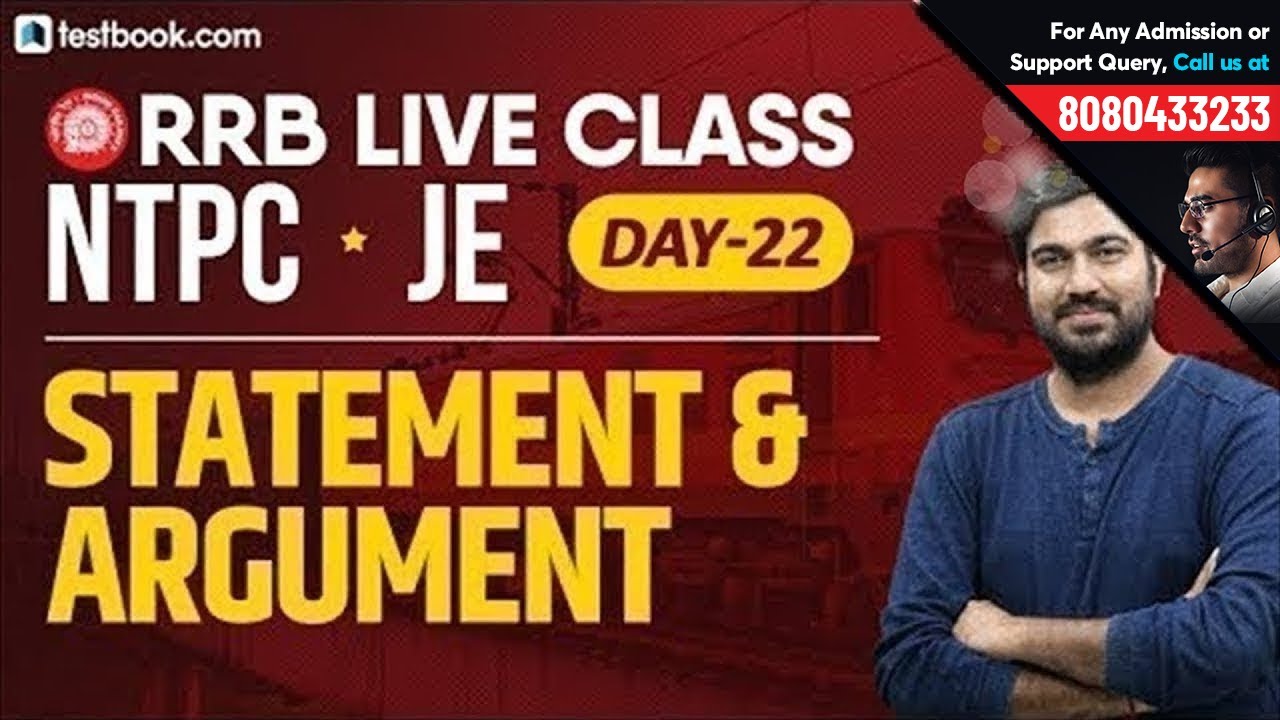 Railway NTPC 2019 | RRB JE Class Day 22 | Statement and Argument | Reasoning Class by Shyam Sir