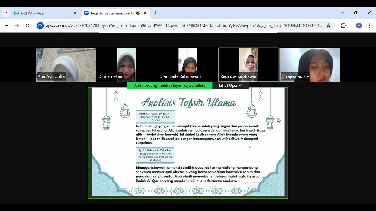 ANALISIS Q.S MARYAM: 25_ KELOMPOK 3_ MATA KULIAJ ASUHAN KEBIDANAN PERSALINAN  DAN BAYI BARU LAHIR
