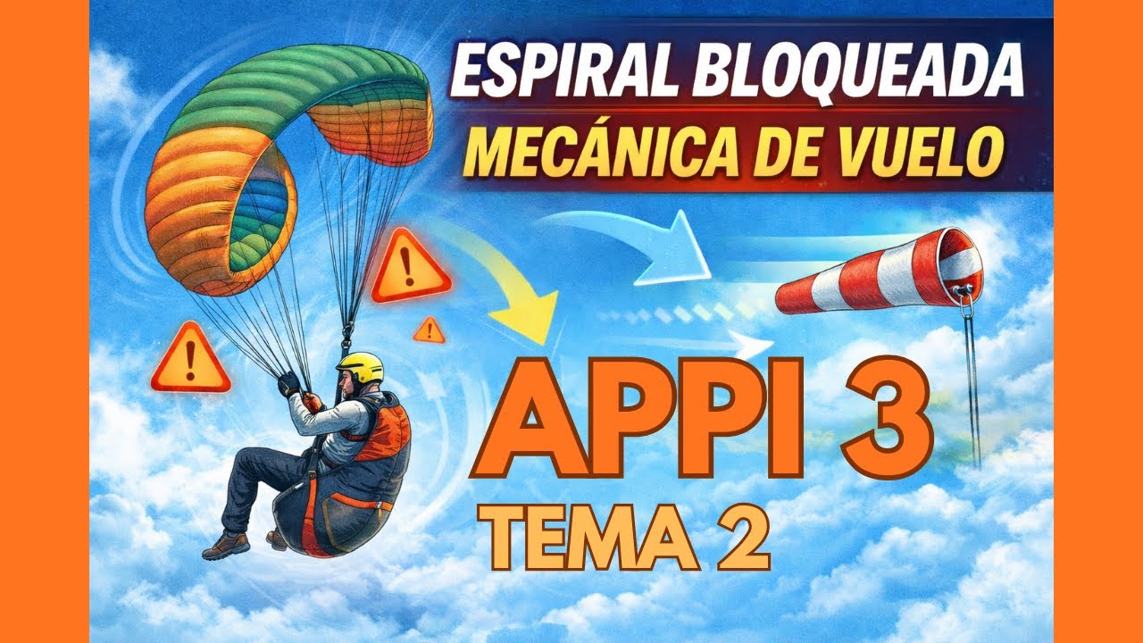 Mecánica de Vuelo en Parapente: Espiral Bloqueada, Acelerador y Recuperación Segura - Curso APPi 3