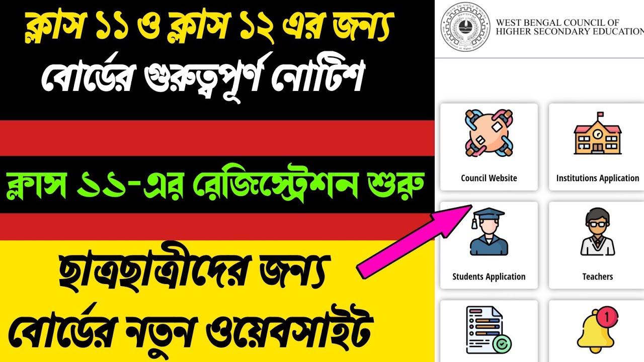 Class 11 Registration Form Fill Up 2022 Date || WBCHSE বোর্ডের নতুন পোর্টাল চালু হবে আগামী 26 তারিখ