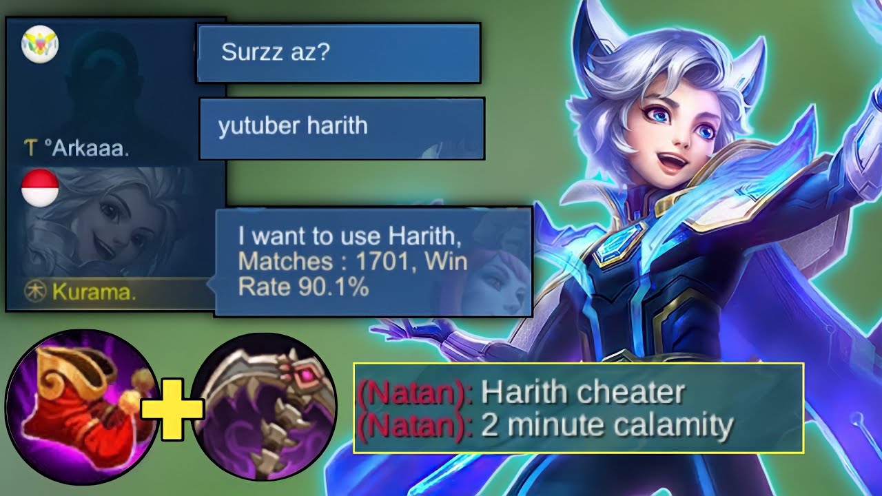 PRANK HARITH 1700 MATCH WINRATE 90%| HARITH SIDELANE FAST FARMING | HARITH TOP 1 GLOBAL BUILD - MLBB