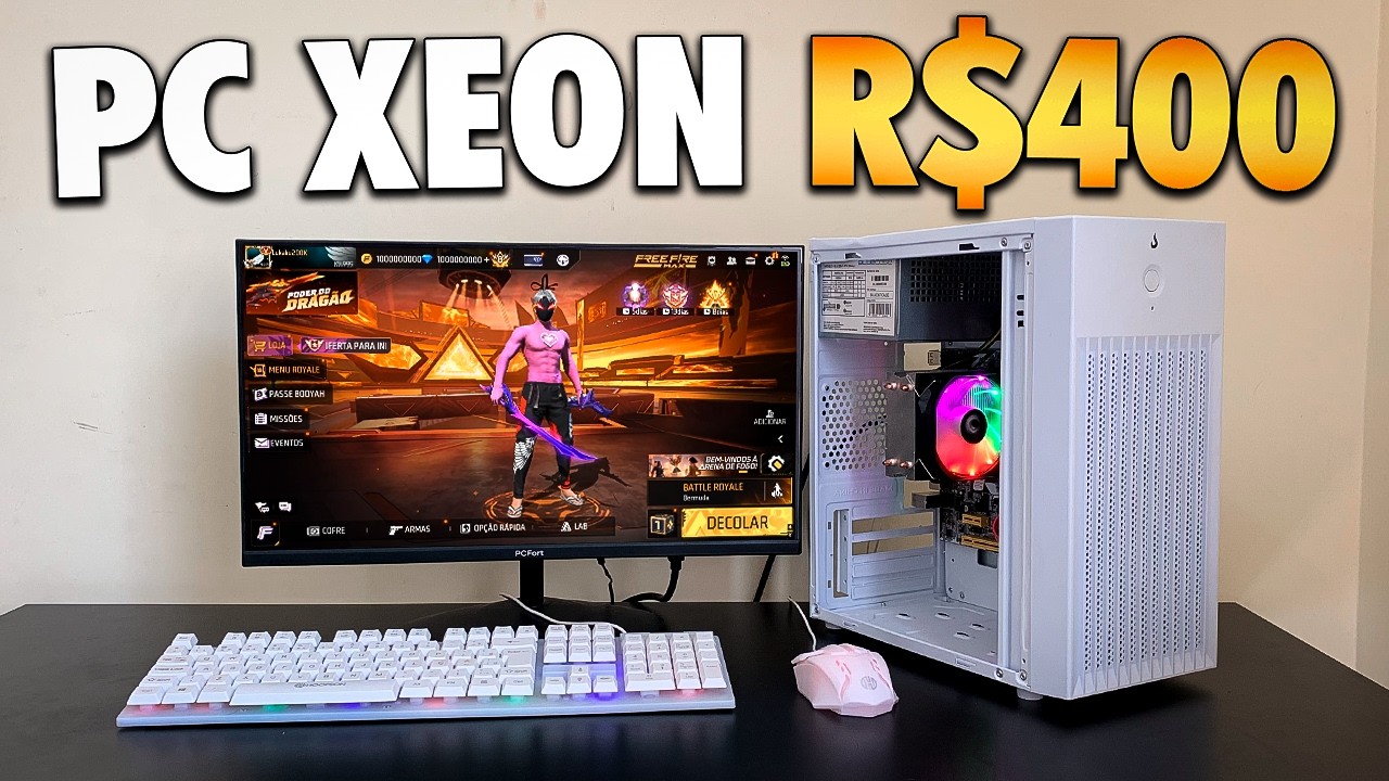 MONTANDO MEU NOVO PC XEON BARATO DE R$400 PRONTO PRA JOGOS QUE RODA FREE FIRE, VALORANT E MAIS...