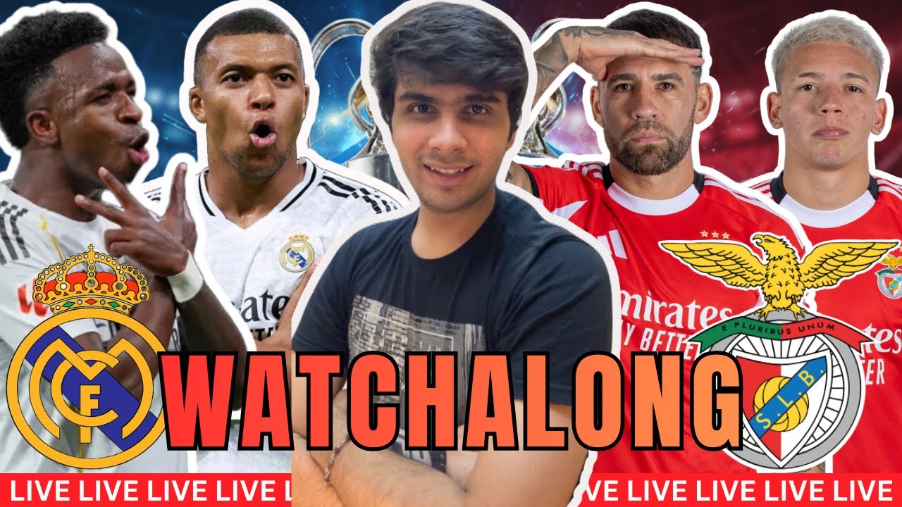 LIVE:Real Madrid vs Benfica LIVE 🔥 | UCL Qualifiers Leg 2 | Watchalong