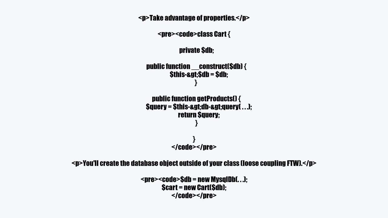 nesting classes in php