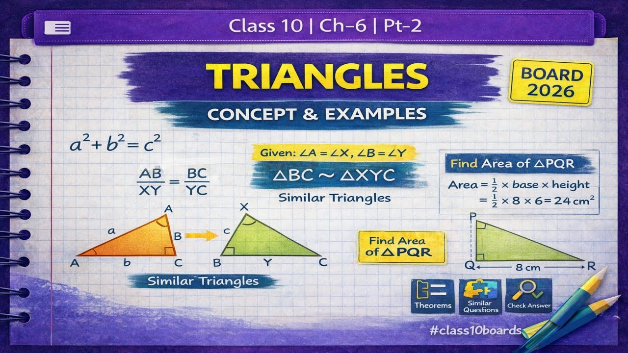 Class 10 | Ch-6 | Triangles | Pt-2 | CONCEPT & Examples | BOARD 2026 #class10boards