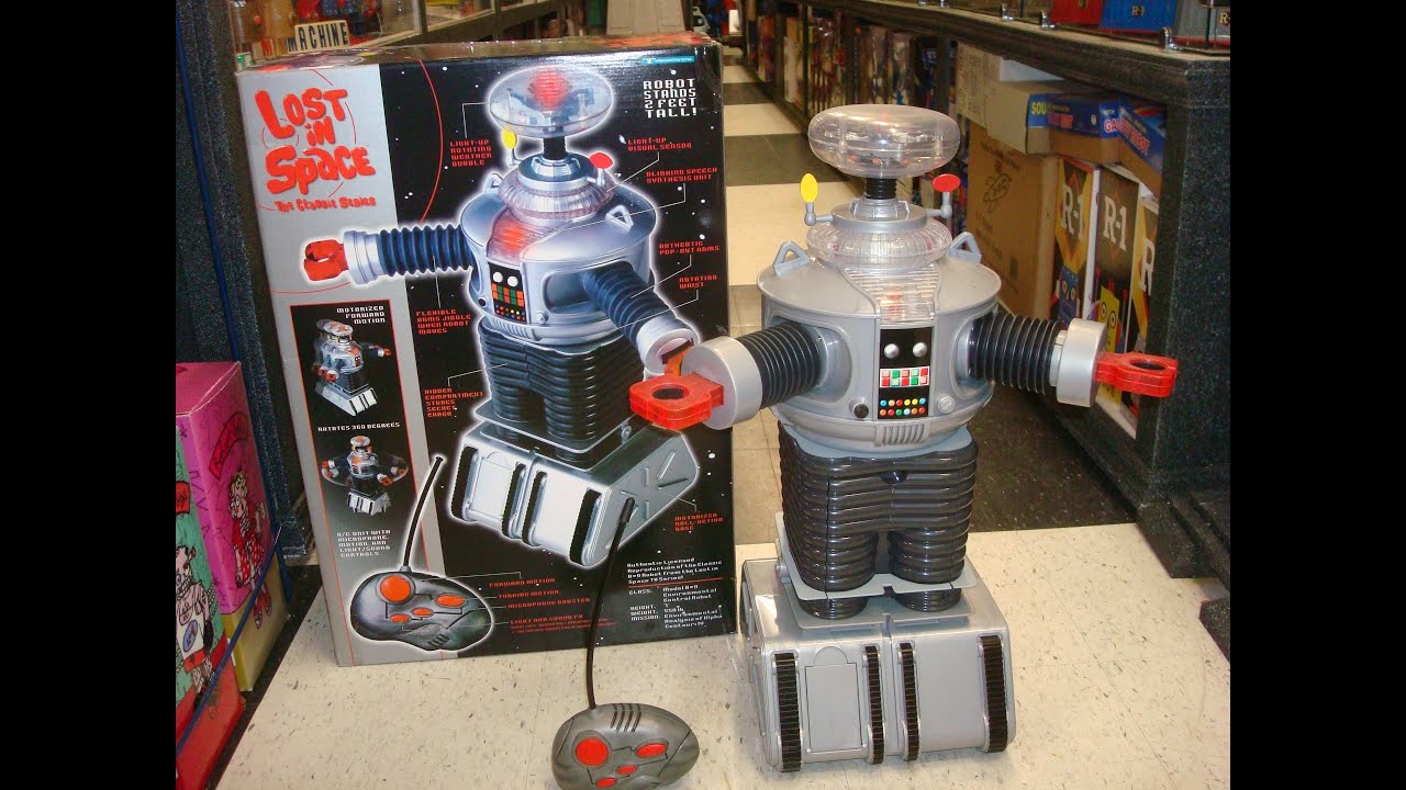 Lets play with the 2 foot tall B9 robot by Trendmaster 1998 radio control.