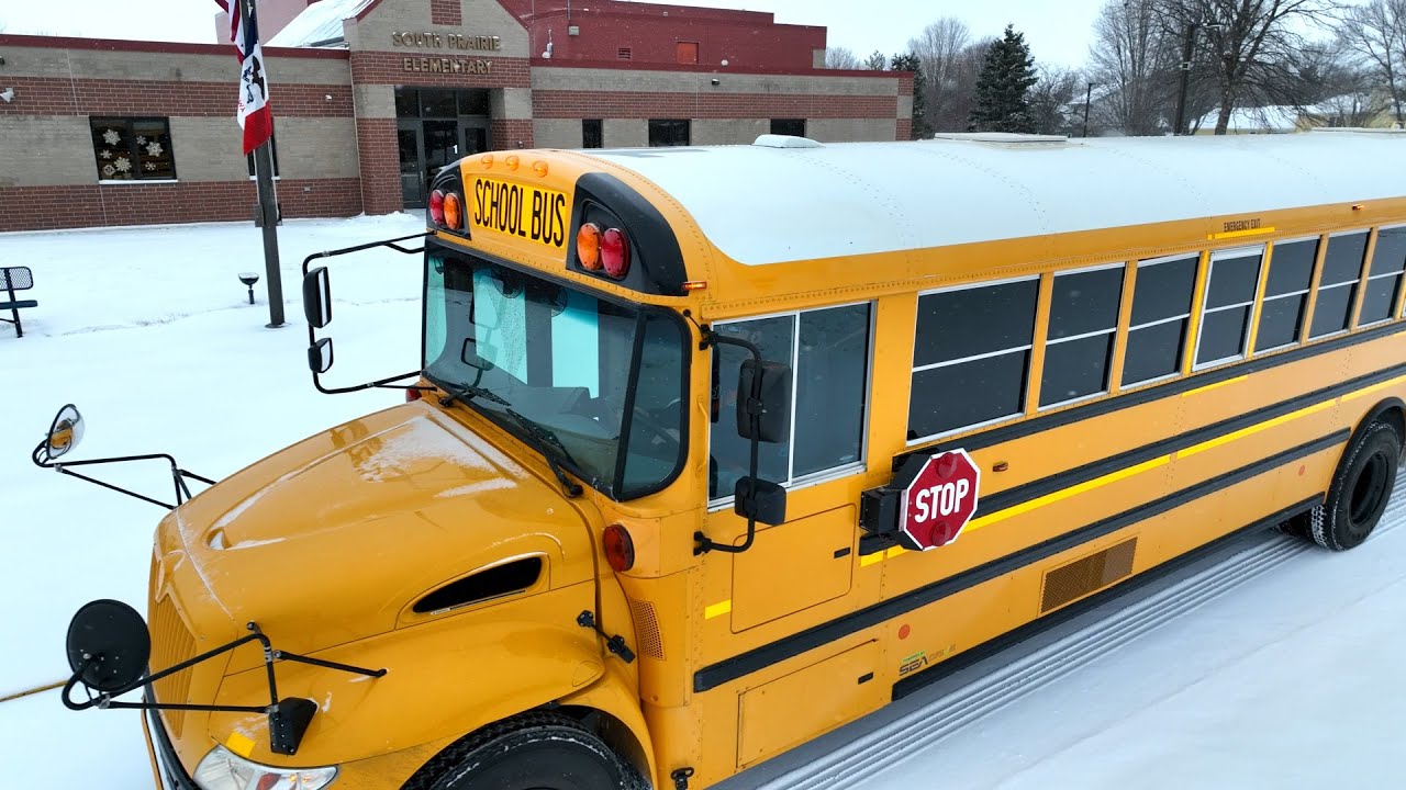 SEA Electric Type C EV School Bus Winter Drop-Off