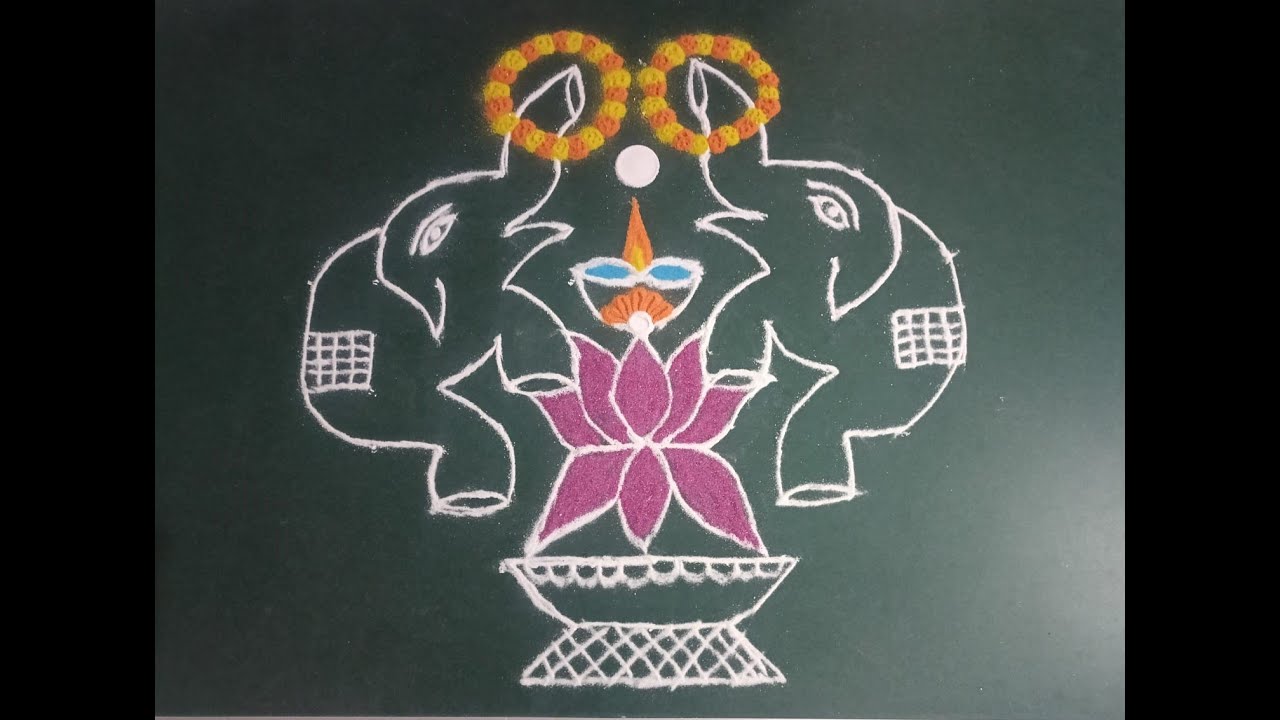Simple and easy rangoli | beautiful dot rangoli | everyday dot rangoli | latest rangoli design| diya