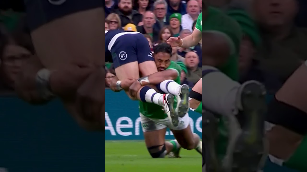 Bundee Aki, chopping down trees! 🌲🤝