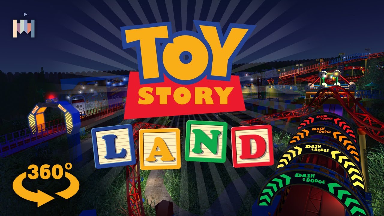 Toy Story VR, Slinky Dog Dash at Night 360 Video