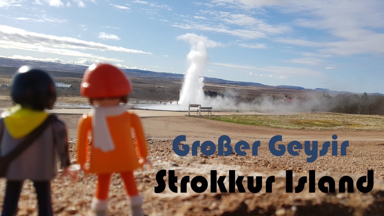 Spektakulärer Ausbruch des großen Geysirs Strokkur im 'Golden Circle' von Island