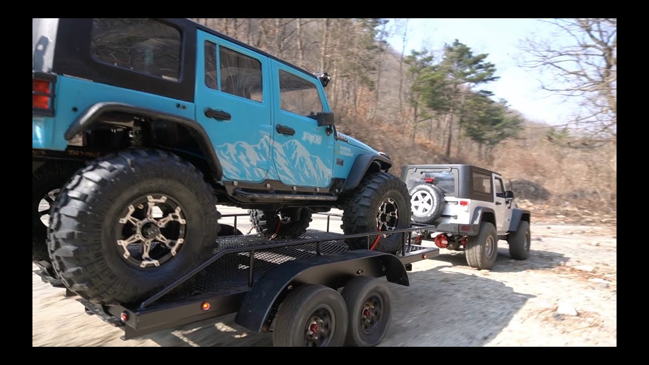 Traxxas TRX-4 | Jeep Wrangler Rubicon JK | Off Road Trailer Moving and Rock Crawling