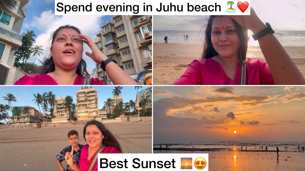 Bapre !!! Evdhya years nntr Juhu beach 🏝️explore , enjoy ☺️ kel😍Best sunset 🌅❤️
