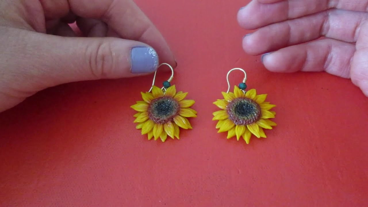 Como Hacer Aretes Caseros de Girasol
