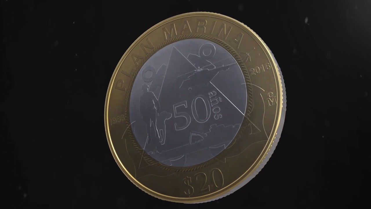 Moneda de 20 pesos, conmemorativa del 50 Aniversario de la Aplicación del Plan Marina