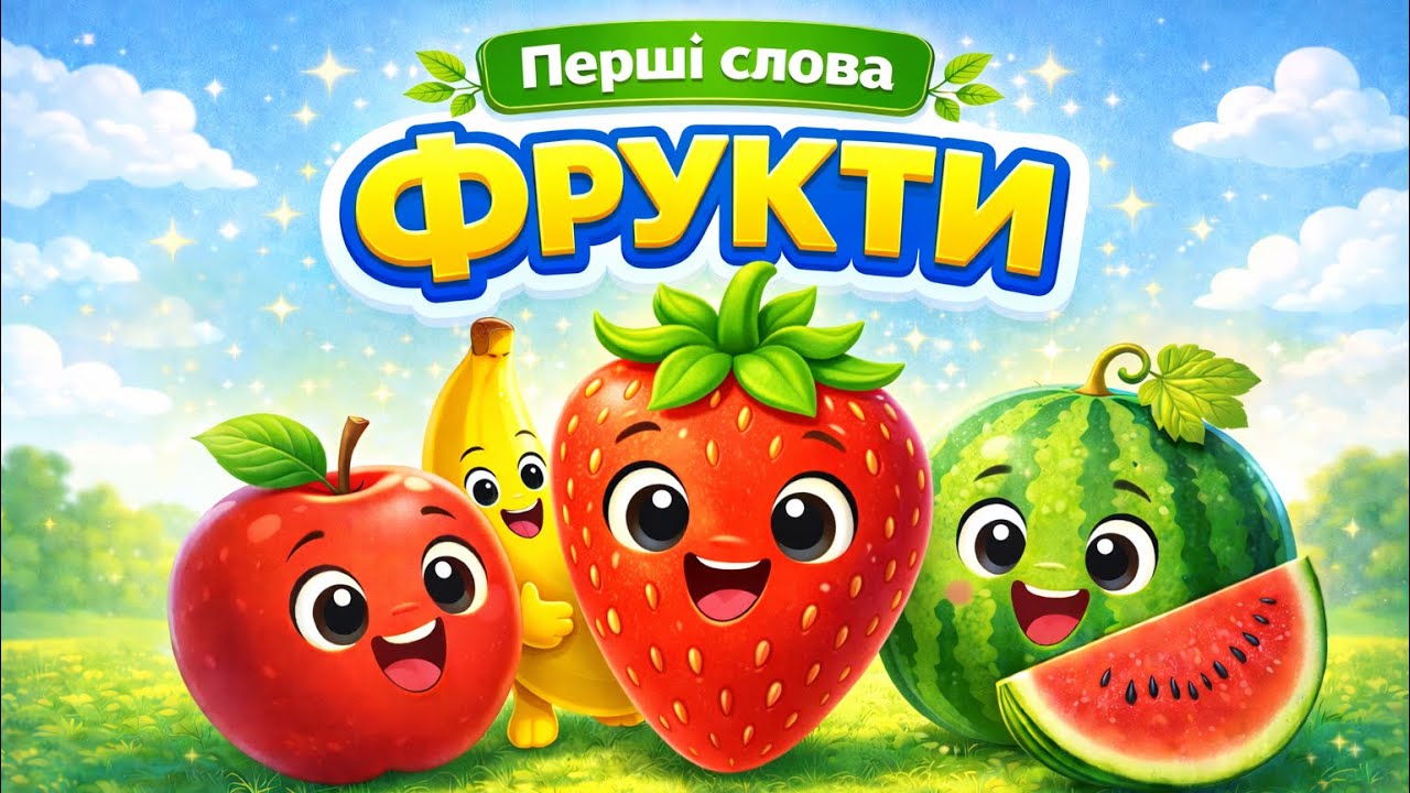 Перші слова: ФРУКТИ 🍎 Вчимося говорити | Розвиваюче відео для дітей 1-3 роки