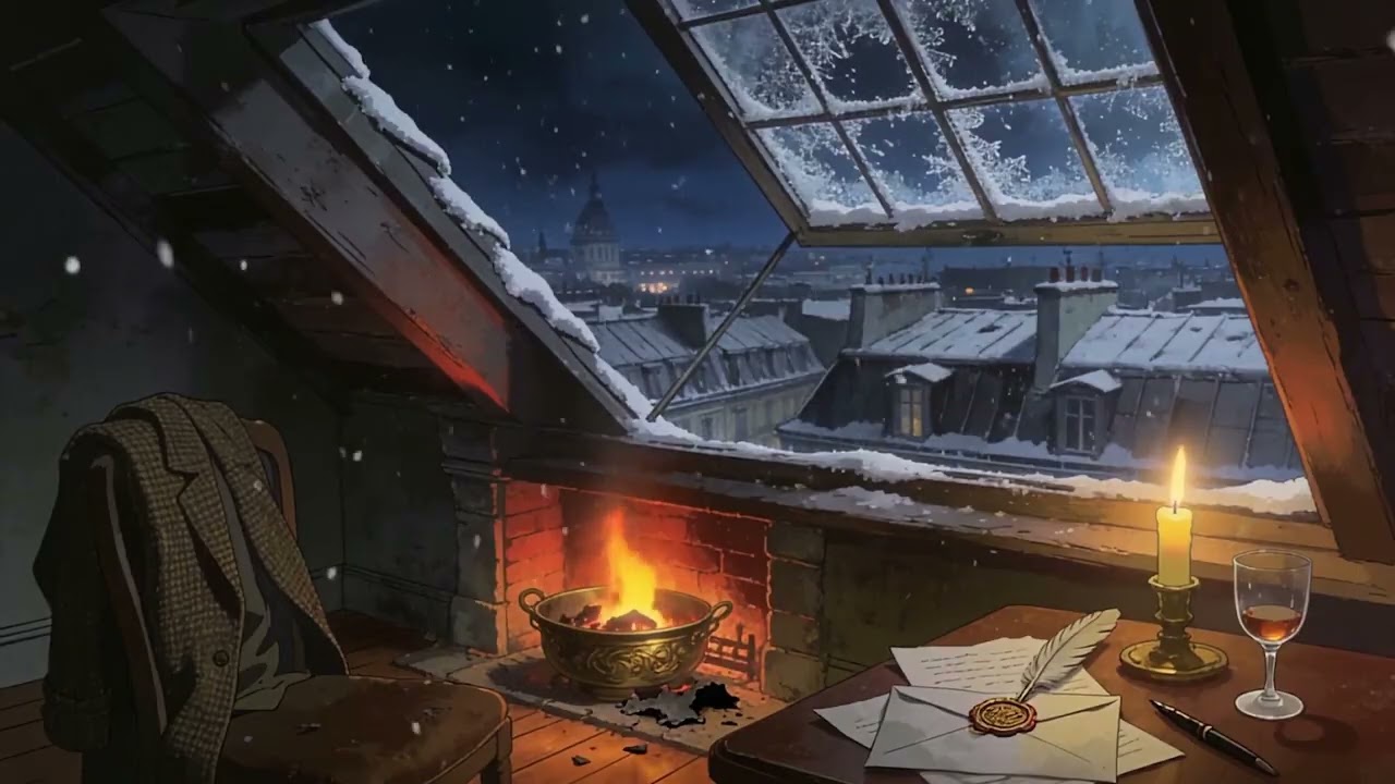 1793年冬，巴黎一棟公寓的閣樓，一名貴族在秘密焚燒信件#relaxing #rain #rainsounds #asmr #relax #peace #SleepSounds #빗소리