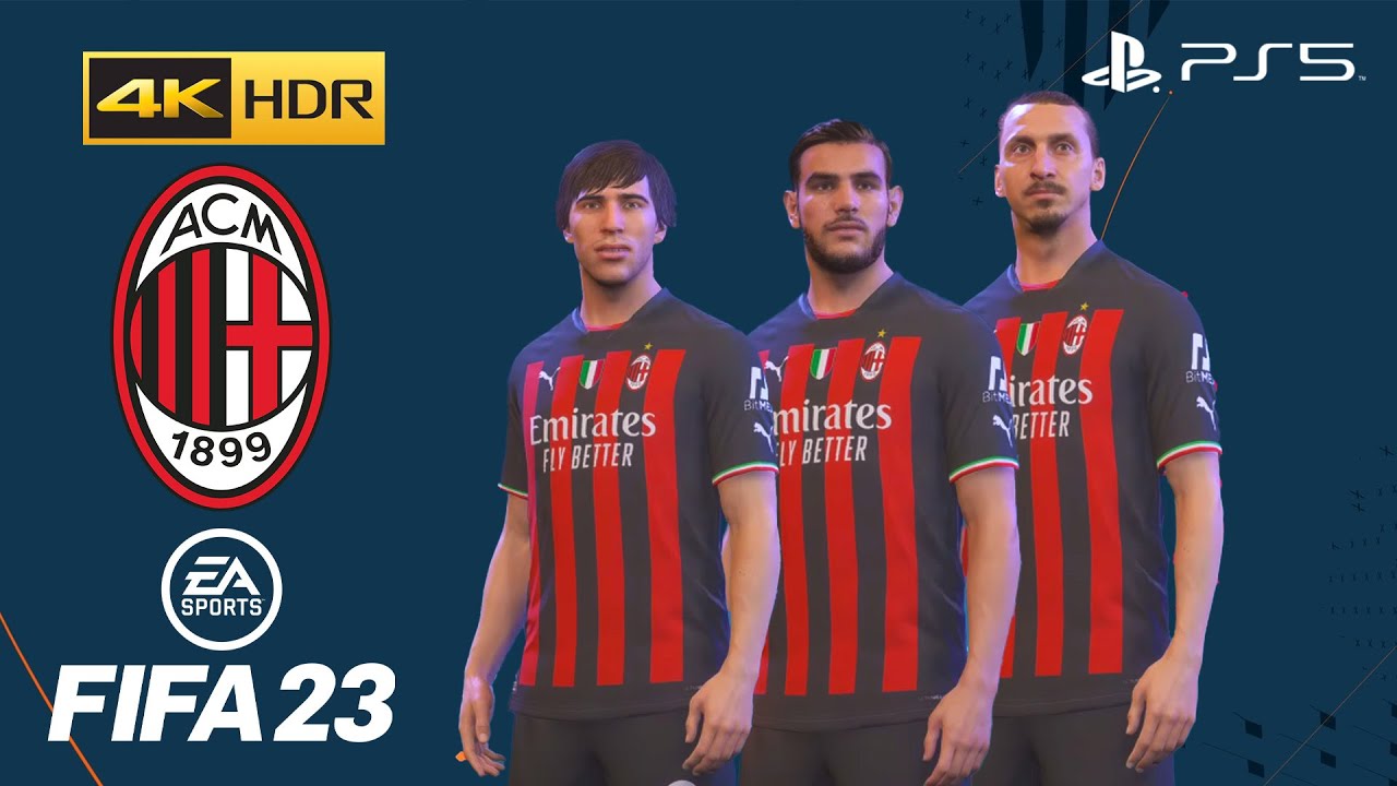 FIFA 23 on PS5 - AC MILAN - PLAYER FACES AND RATINGS - 4K60FPS GAMEPLAY