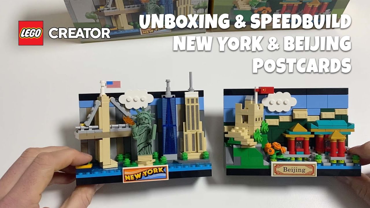Unboxing & speedbuild of LEGO Creator 40519 & 40520 New York & Beijing postcards