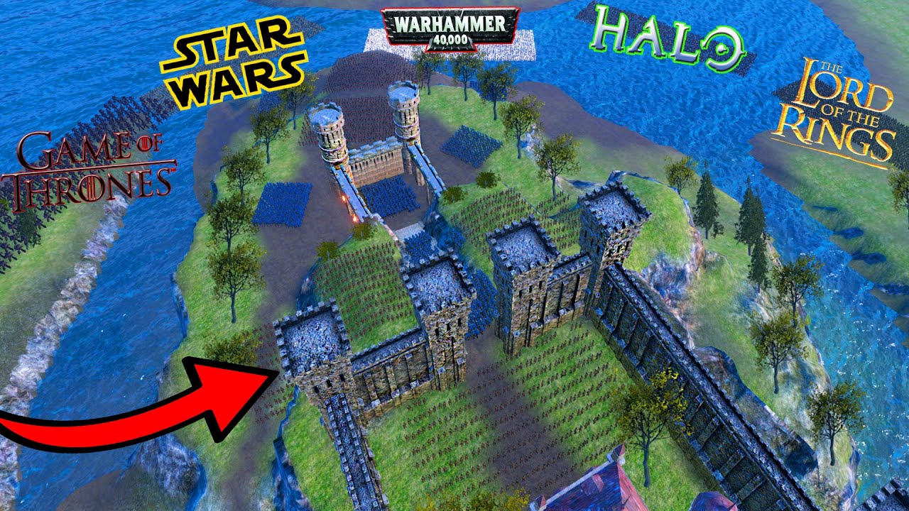 Every Fantasy Army CASTLE SIEGE! - UEBS: Star Wars, Halo, LotR, GoT, Warhammer 40k, Zombie mods