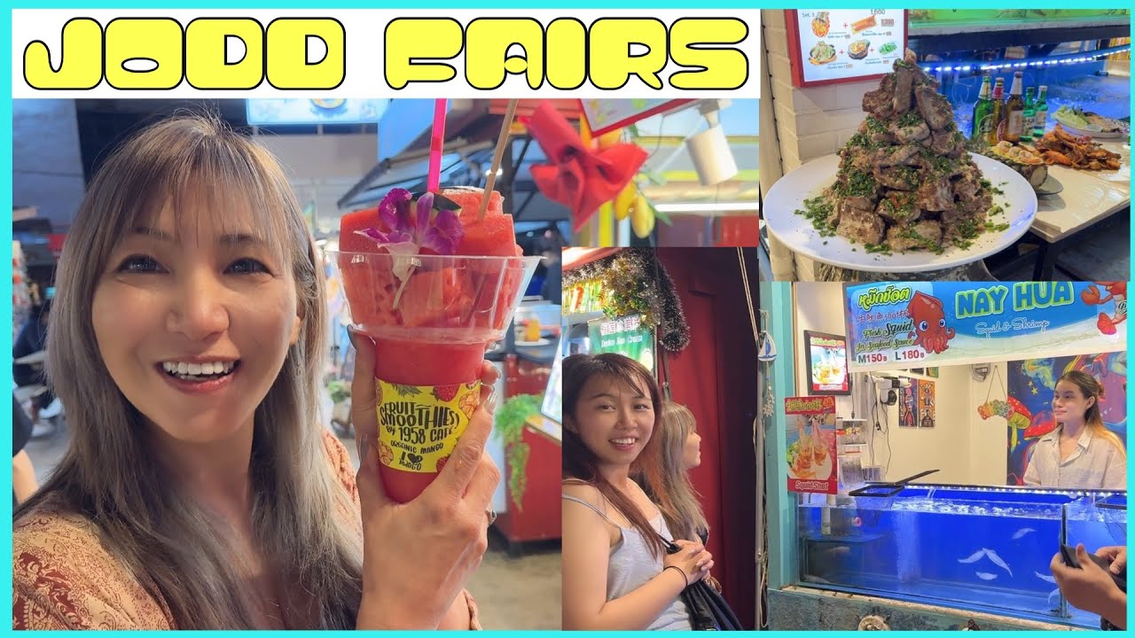 【閲覧注意】ナイトマーケット　イカの踊り食いに挑戦！スイカジュースがデカすぎる！そしてヤバい物が・・・タイ夜の楽しみ方（ジョットフェアーズ）