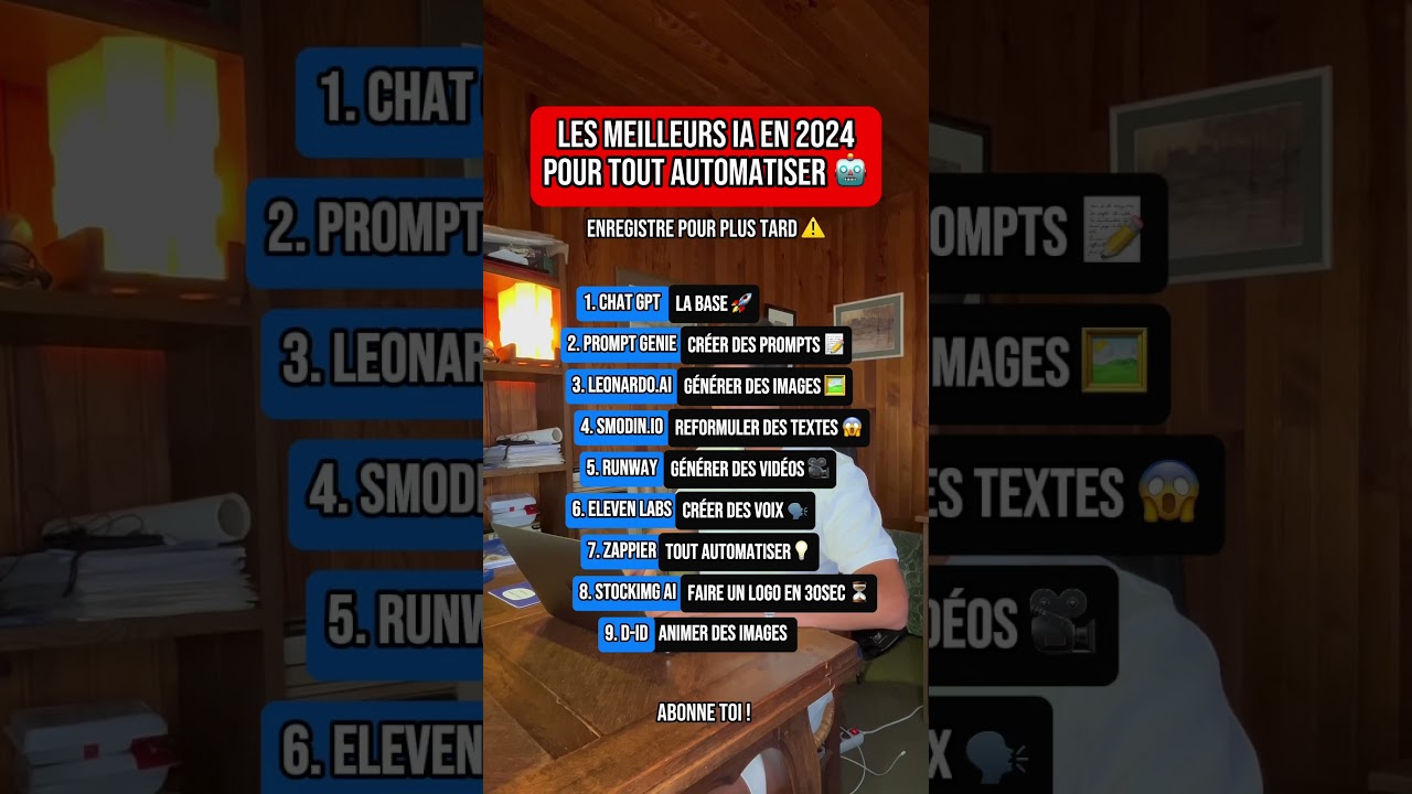 Les MEILLEURES IA pour TOUT AUTOMATISER ! 🤖📈#ia #business #astuces #astuce #apprendre #top10