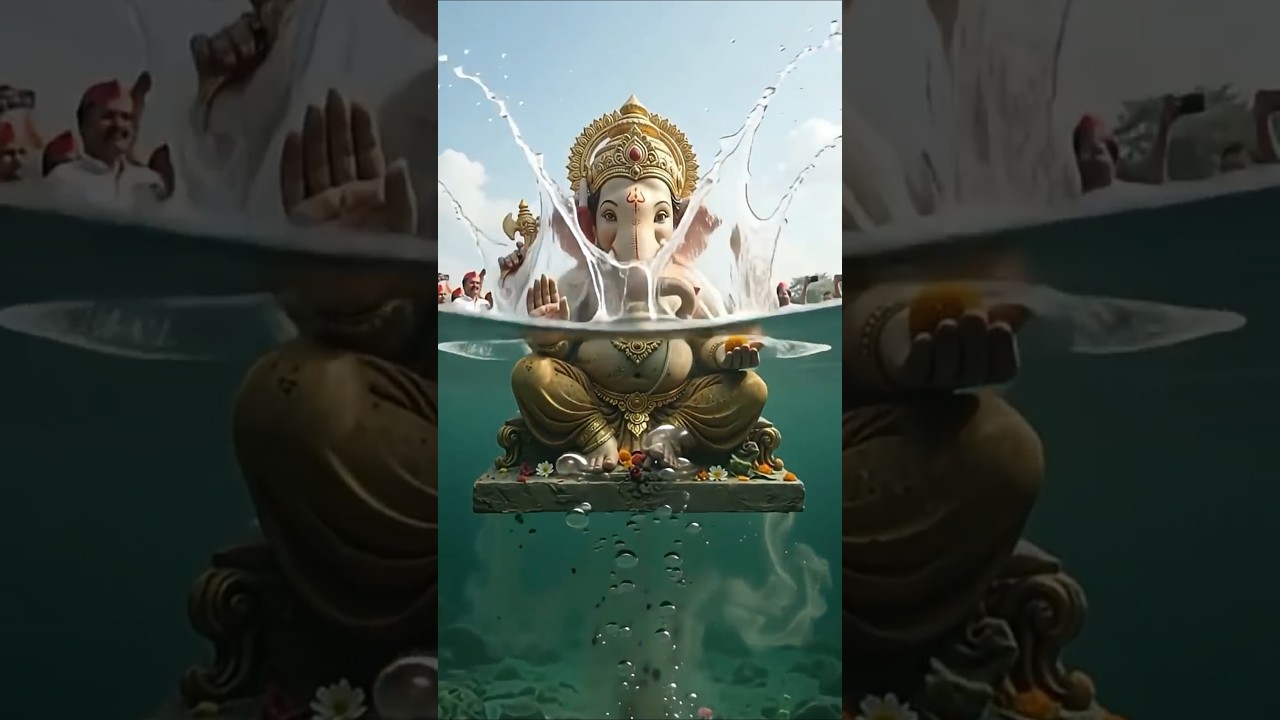 Ganpati Visarjan in Reverse | Underwater to Home | 3D Ultra Realistic Cinematic Video #shorts