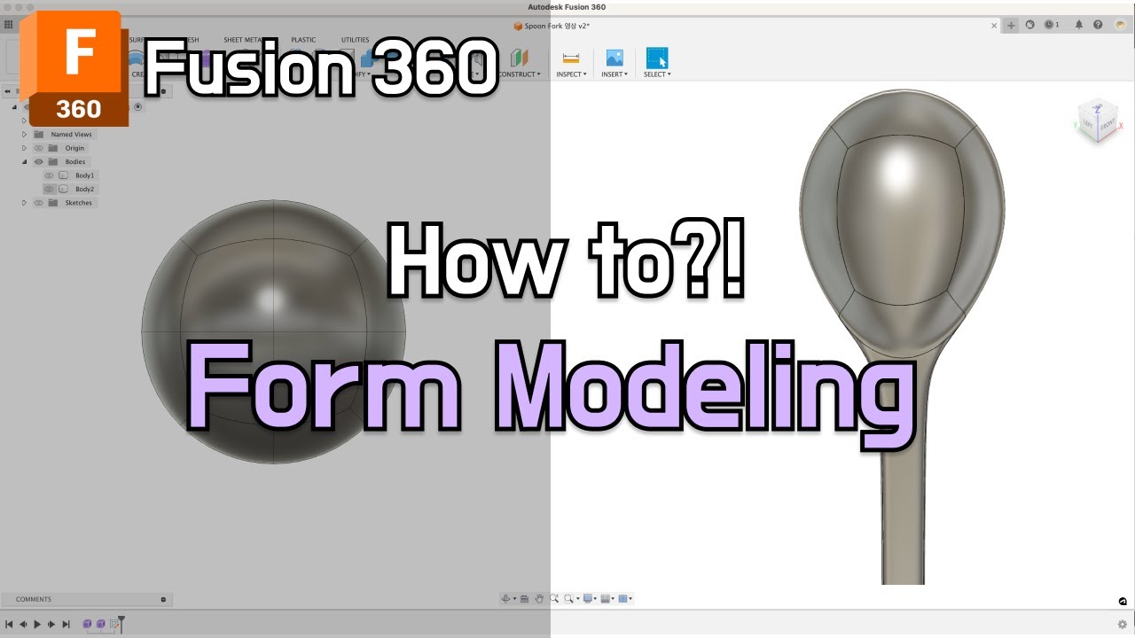 Spoon Form 3D Modeling with Fusion 360 | How to design tip