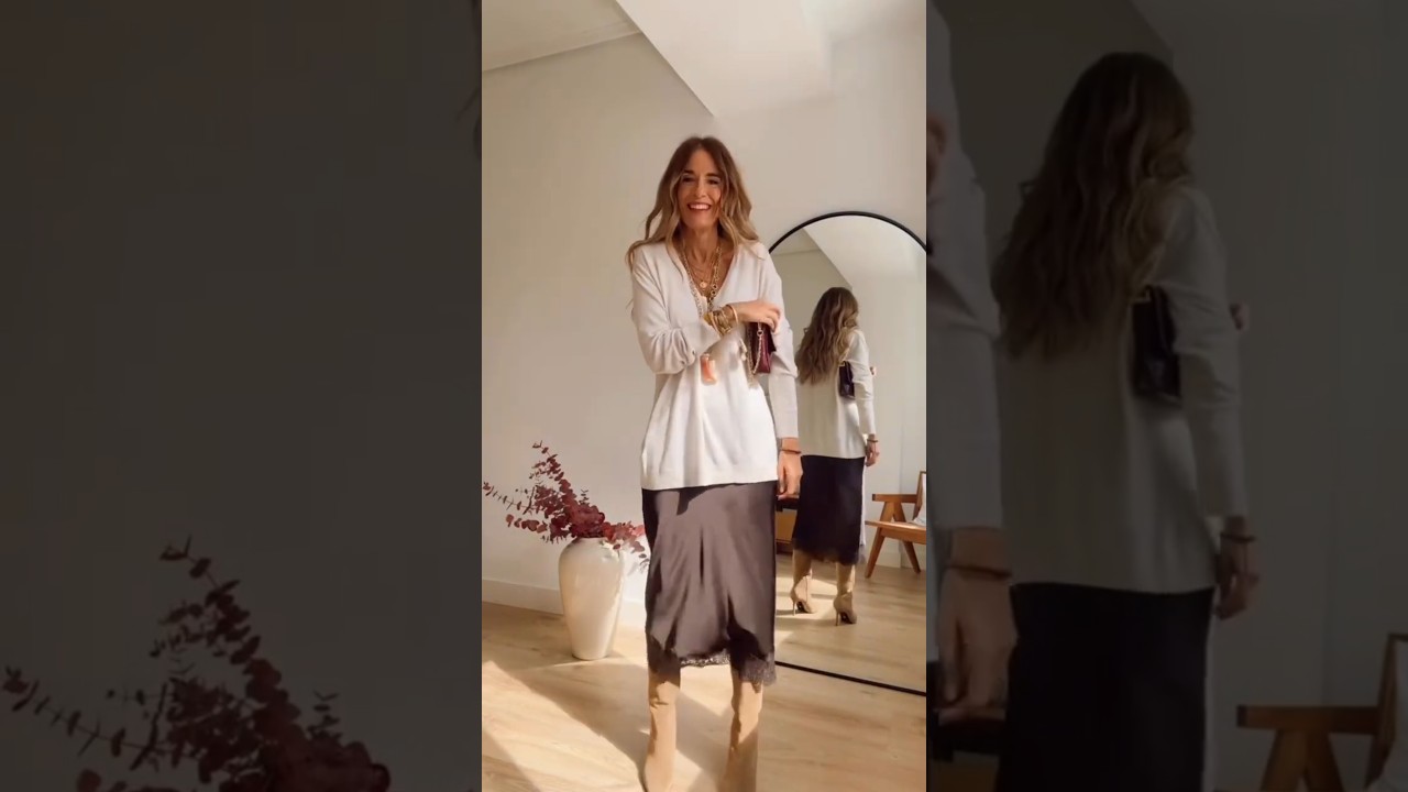 Chic y Sofisticada: C&oacute;mo Llevar la Falda de Sat&eacute;n con Estilo #fashiontrends #outfitideas #casualchic