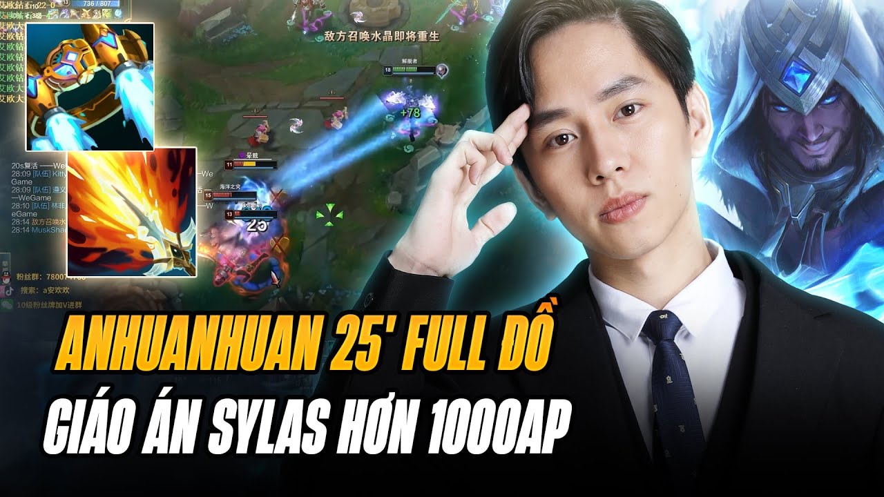 ANHUANHUAN VÀ CON SYLAS 1K AP FARM MẠNG CỰC CHILL VỚI 25 SÁCH KHI ĐỤNG ĐỘ GANGPLANK ĐƯỜNG GIỮA