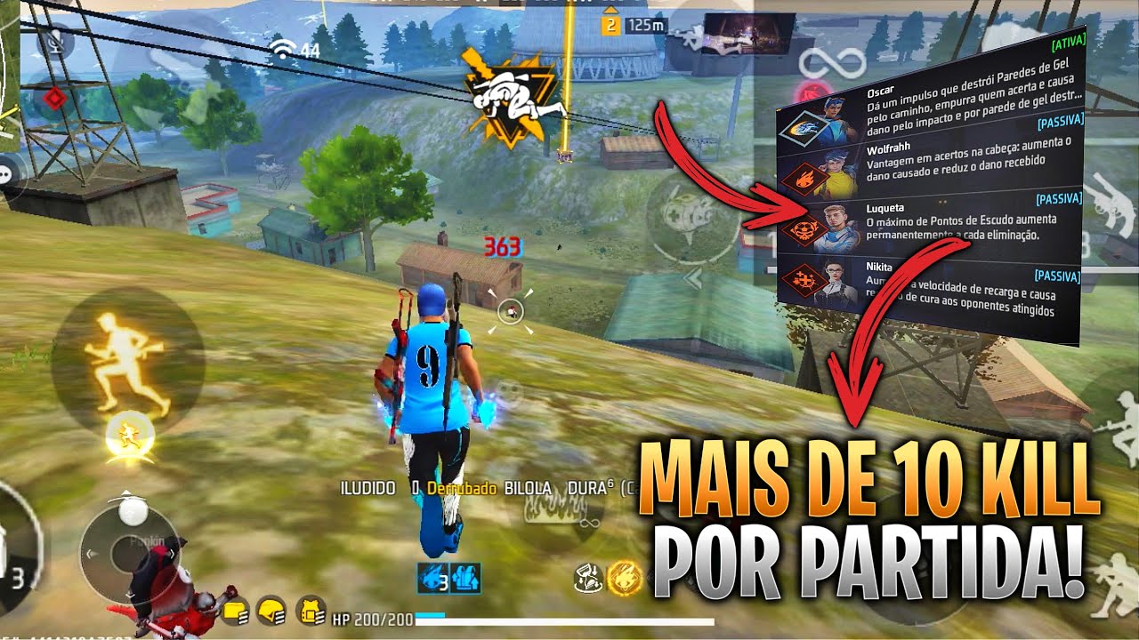COMBINAÇÃO PARA RUSHAR E FAZER BASTANTE KILL NO FREE FIRE 
