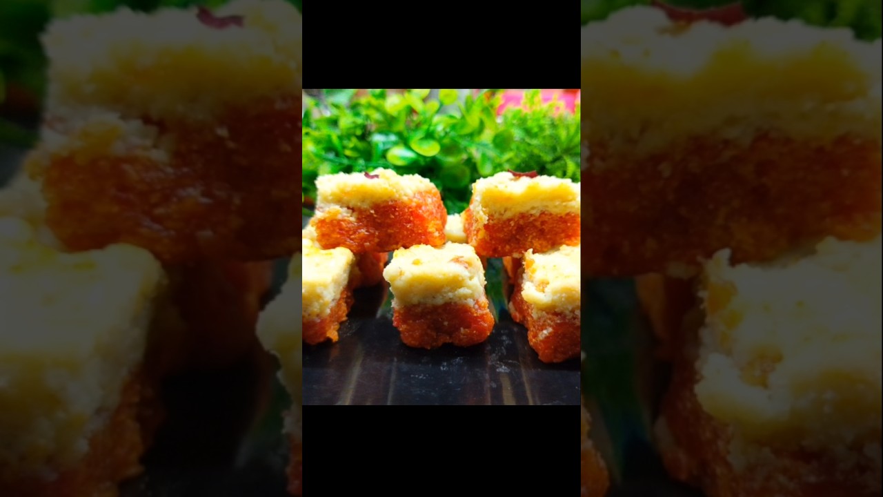 Easy and Tasty Sweet Recipe/Healthy Burfi Recipe with Mawa/Carrot Mawa  Layered Mithai#holispecial