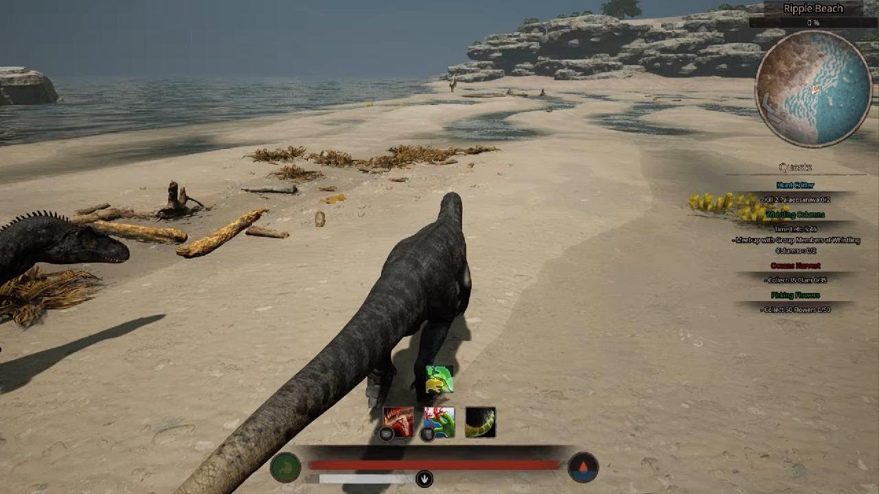 Path of Titans Official PVP - 2 Allosaurs vs Deinocheirus