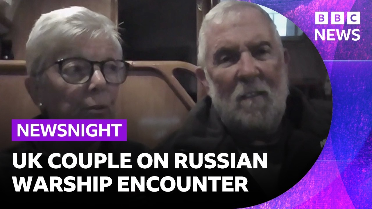 British couple describe moment Russian warship fired warning shots near them | BBC News