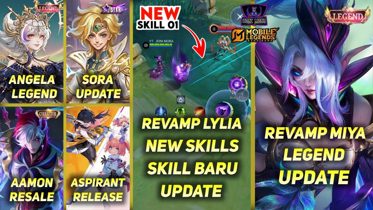MIYA LEGEND REVAMP UPDATE, REVAMP LYLIA NEW SKILL UPDATE, ANGELA LEGEND, ASPIRANT EVENT- MLBB UPDATE