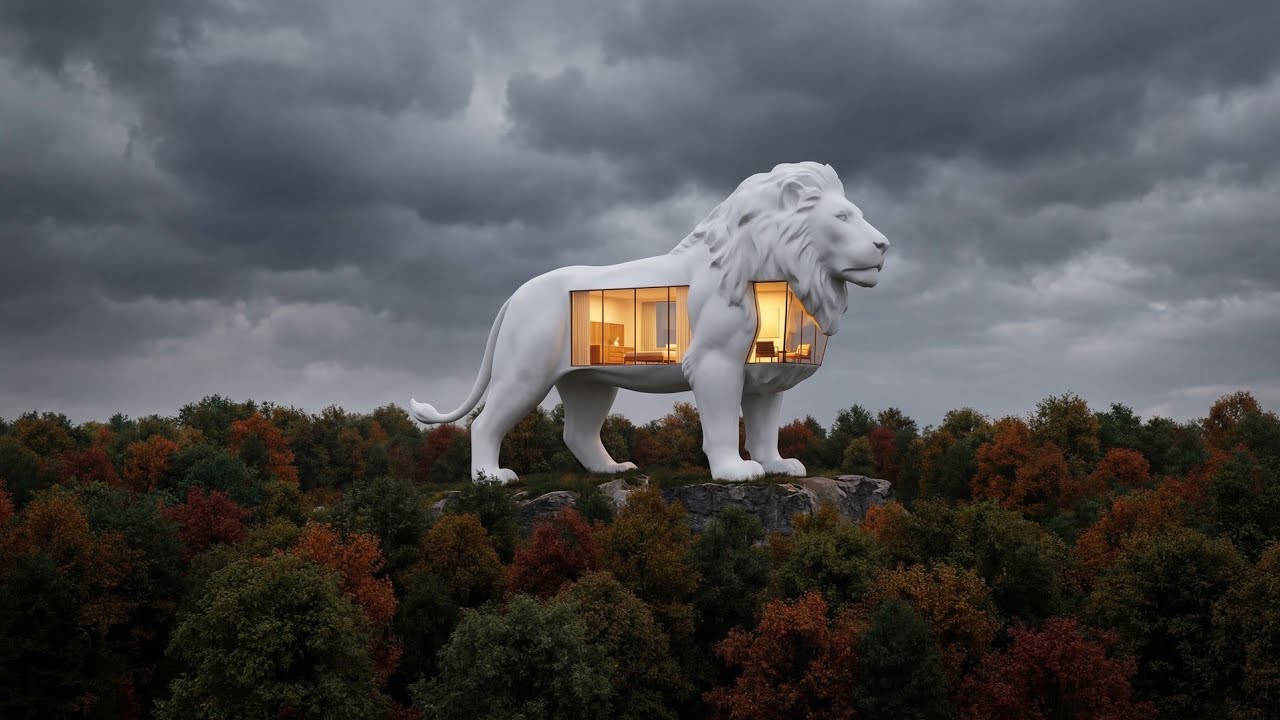 I Turned an Abandoned Forest Lion Structure Into a Wooden Luxury house