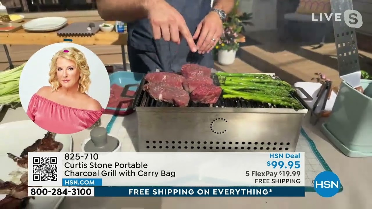 Curtis Stone Portable Charcoal Grill with Carry Bag