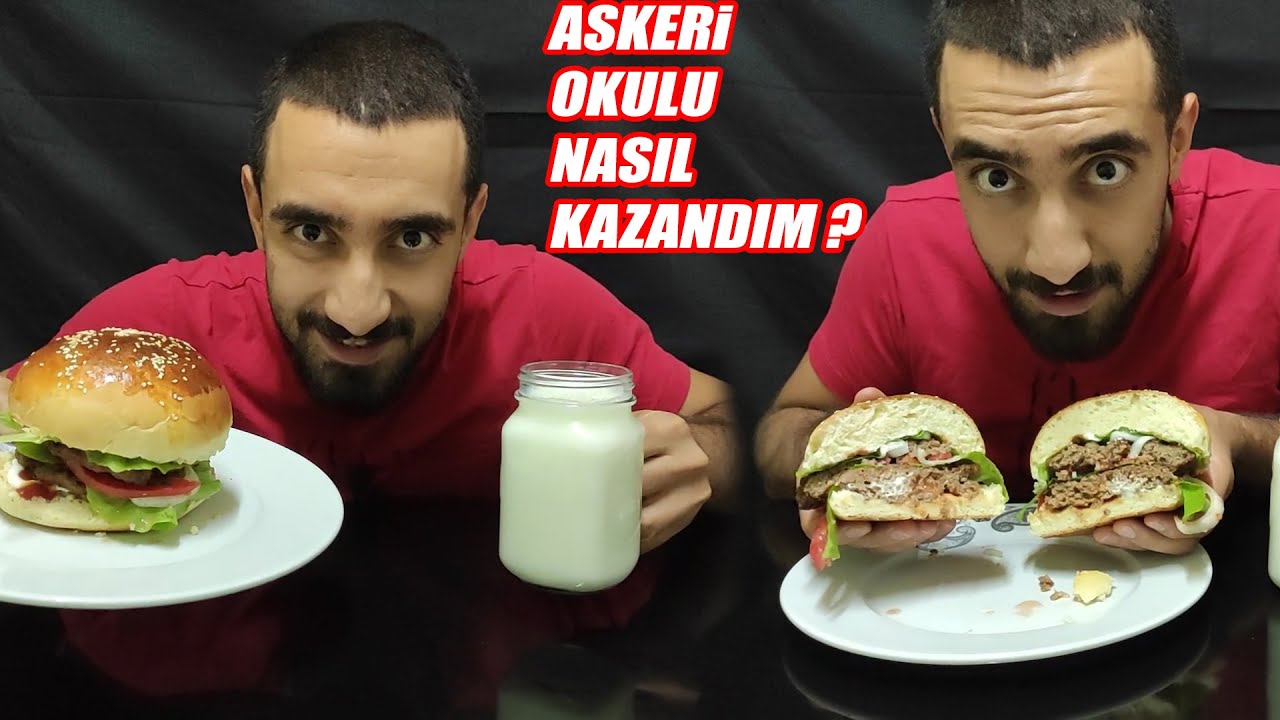 HAMBURGER YAPTIM // ASKERİ OKULU NASIL KAZANDIM // TÜRKÇE MUKBANG